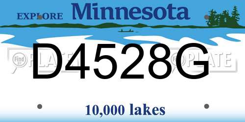 D4528G Minnesota License Plate