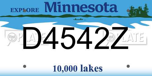 D4542Z Minnesota License Plate
