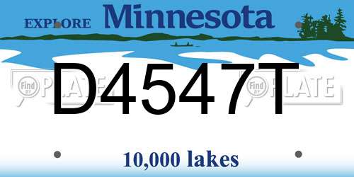 D4547T Minnesota License Plate