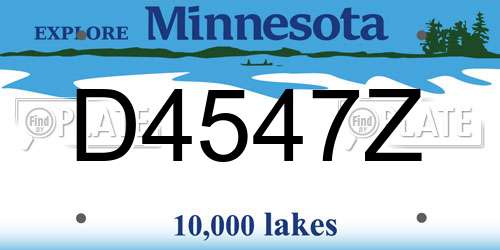 D4547Z Minnesota License Plate