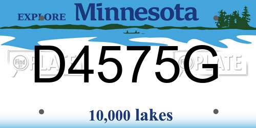D4575G Minnesota License Plate