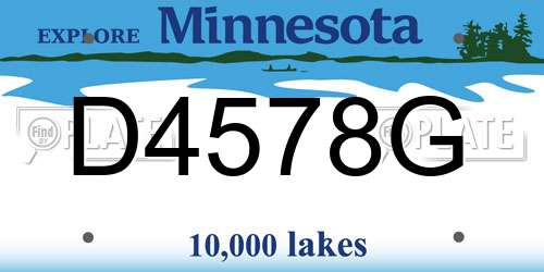 D4578G Minnesota License Plate