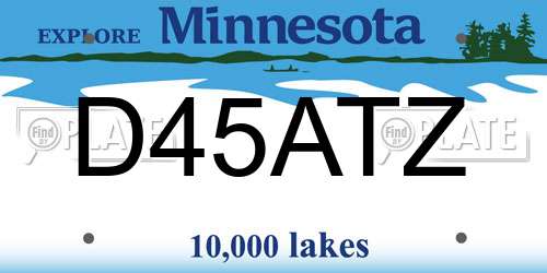 D45ATZ Minnesota License Plate