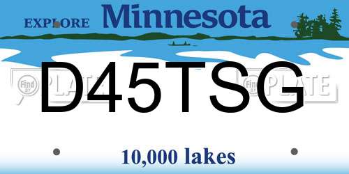 D45TSG Minnesota License Plate