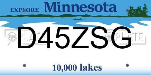 D45ZSG Minnesota License Plate