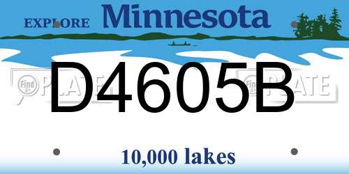 D4605B Minnesota License Plate
