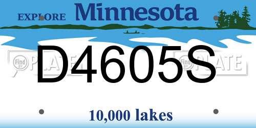 D4605S Minnesota License Plate