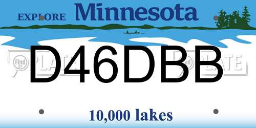 D46DBB Minnesota License Plate