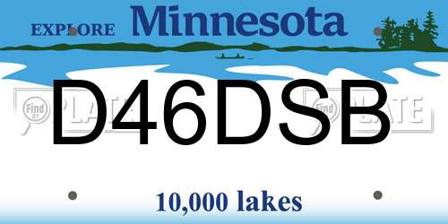 D46DSB Minnesota License Plate