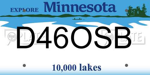 D46OSB Minnesota License Plate