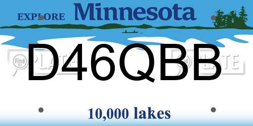 D46QBB Minnesota License Plate