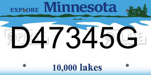 D47345G Minnesota License Plate