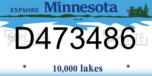 D473486 Minnesota License Plate