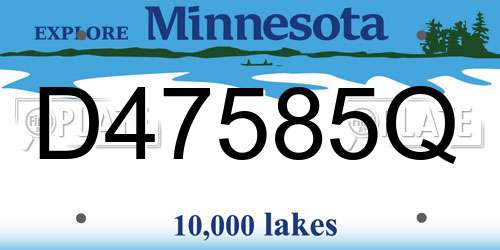 D47585Q Minnesota License Plate