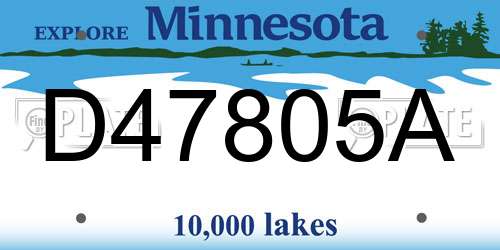 D47805A Minnesota License Plate