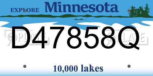 D47858Q Minnesota License Plate