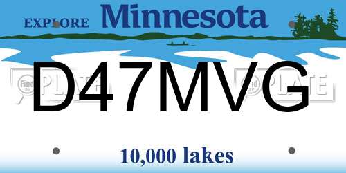 D47MVG Minnesota License Plate