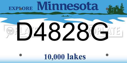 D4828G Minnesota License Plate