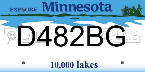 D482BG Minnesota License Plate