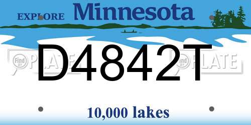 D4842T Minnesota License Plate