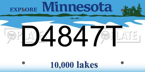 D4847T Minnesota License Plate