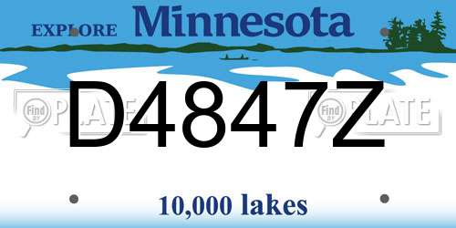 D4847Z Minnesota License Plate