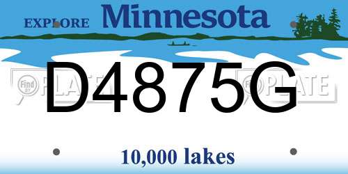 D4875G Minnesota License Plate