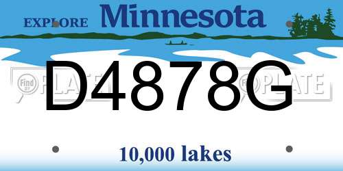 D4878G Minnesota License Plate