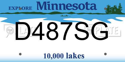 D487SG Minnesota License Plate