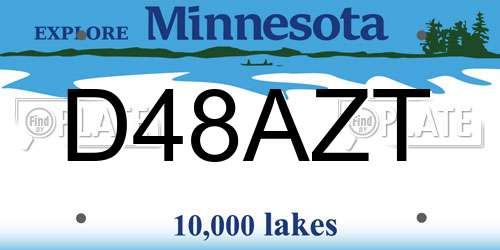 D48AZT Minnesota License Plate