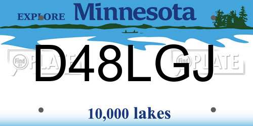 D48LGJ Minnesota License Plate