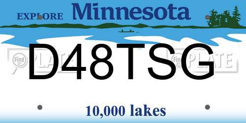 D48TSG Minnesota License Plate
