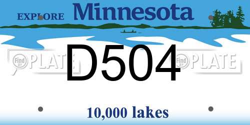 D504 Minnesota License Plate