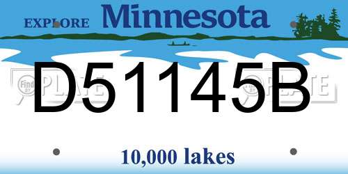 D51145B Minnesota License Plate