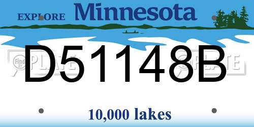 D51148B Minnesota License Plate