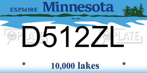 D512ZL Minnesota License Plate