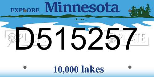 D515257 Minnesota License Plate