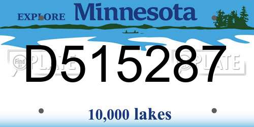 D515287 Minnesota License Plate