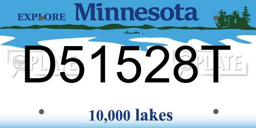 D51528T Minnesota License Plate