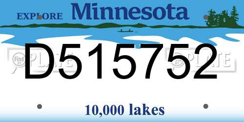D515752 Minnesota License Plate