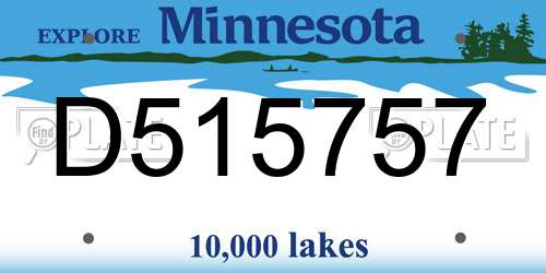 D515757 Minnesota License Plate