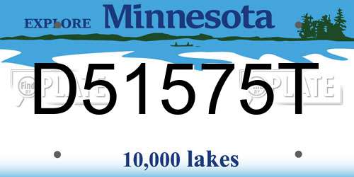 D51575T Minnesota License Plate