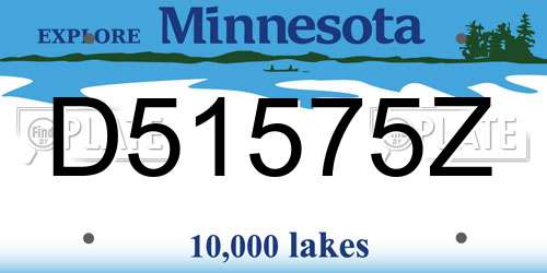 D51575Z Minnesota License Plate