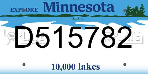 D515782 Minnesota License Plate