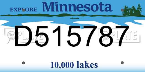 D515787 Minnesota License Plate