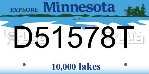 D51578T Minnesota License Plate