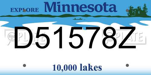 D51578Z Minnesota License Plate