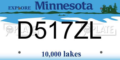 D517ZL Minnesota License Plate