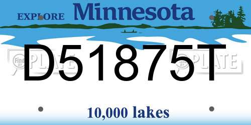 D51875T Minnesota License Plate