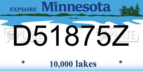 D51875Z Minnesota License Plate